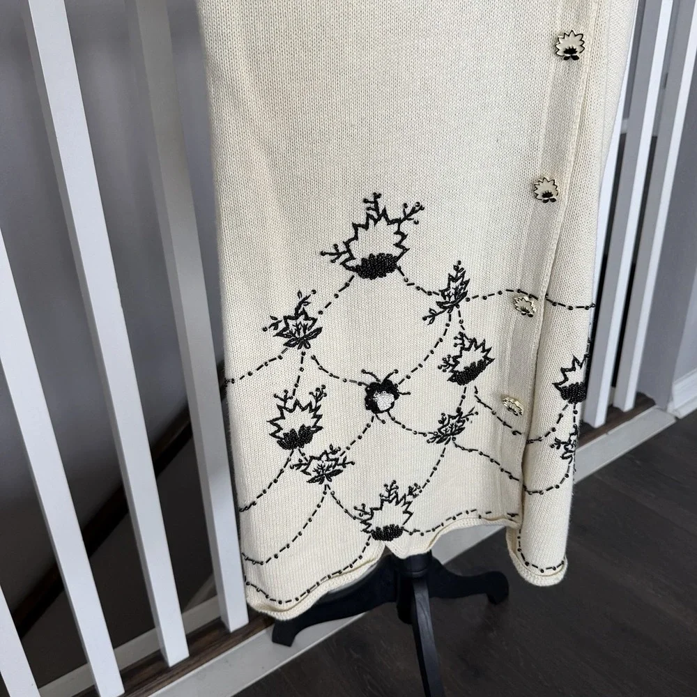 Storybook Knits Sweater Women 1X Long Floral Cardigan Open Front Forever Famous - Picture 2 of 14